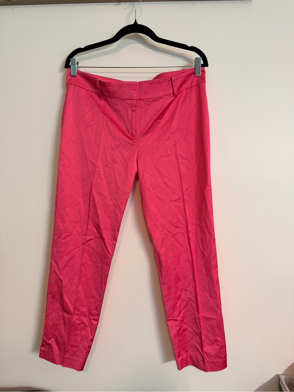 Ann Taylor Hot Pink Cropped Straight-Leg Pants